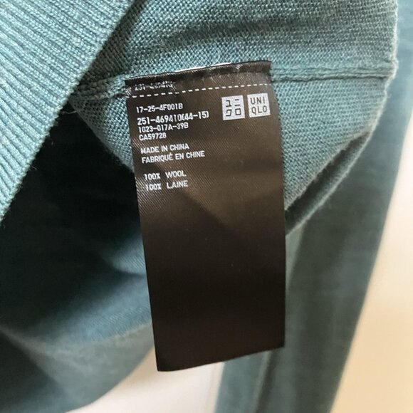 Uniqlo Merino Wool Sweater Womens S Green Knit Crewneck - Picture 4 of 8